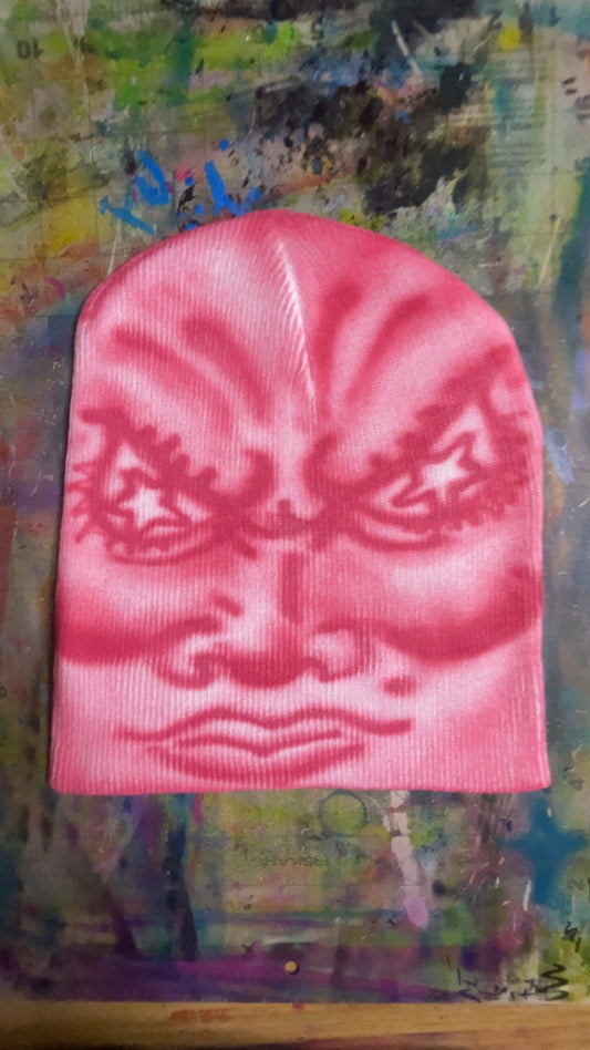 “Pink Crazy face” beanie