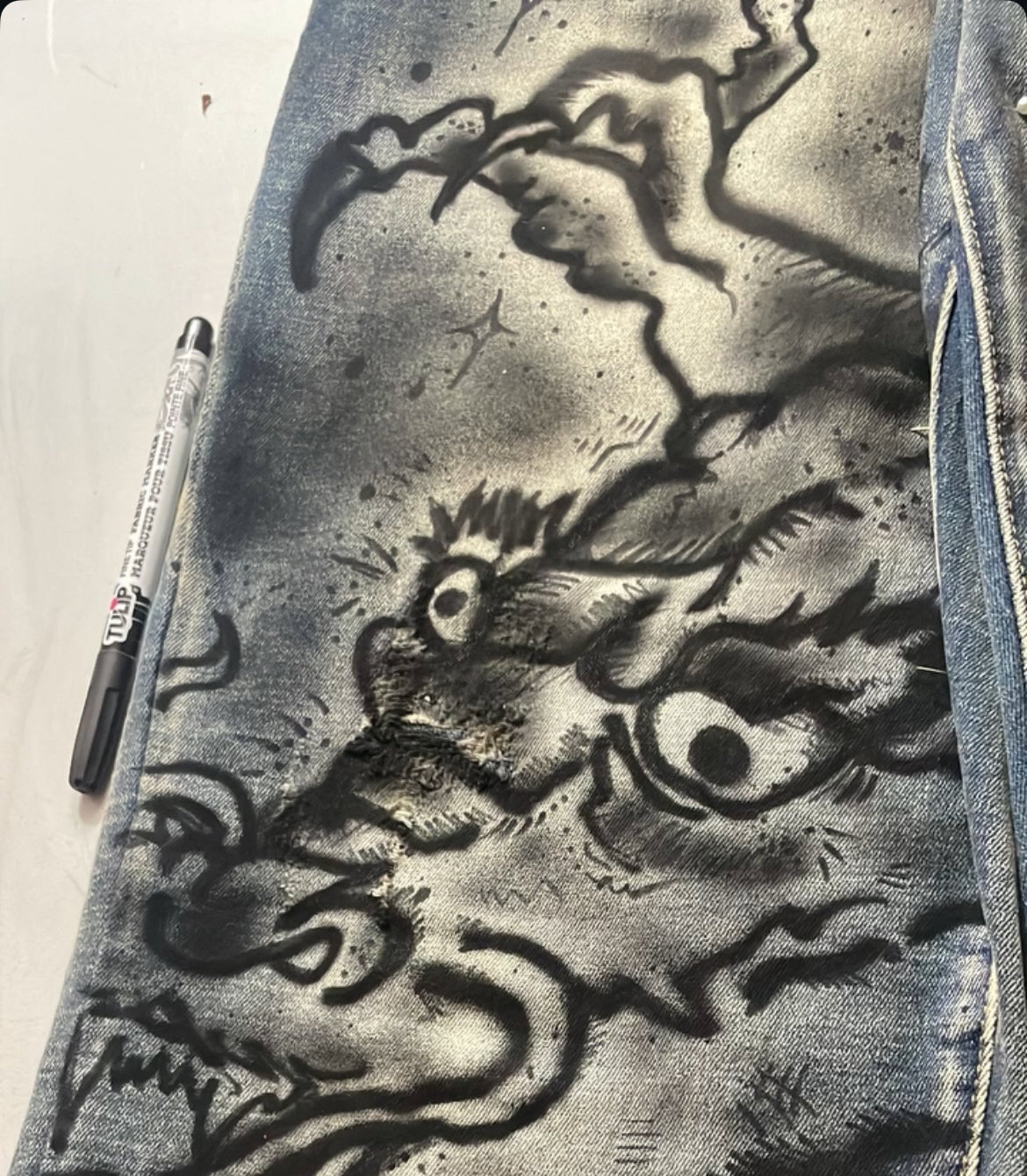 “DRAGON” custom Jeans size 34x34
