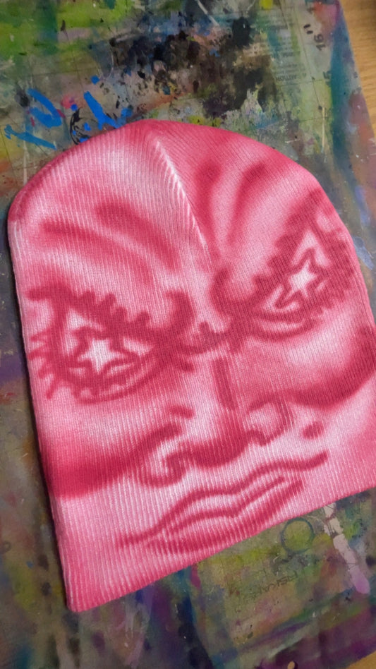 “Pink Crazy face” beanie