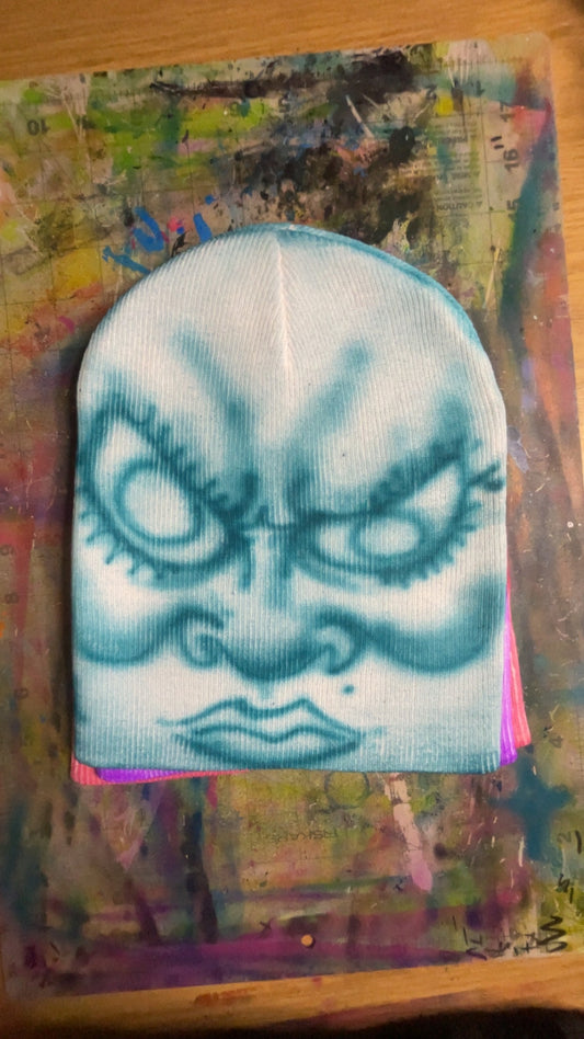 “Blue Crazy face” beanie